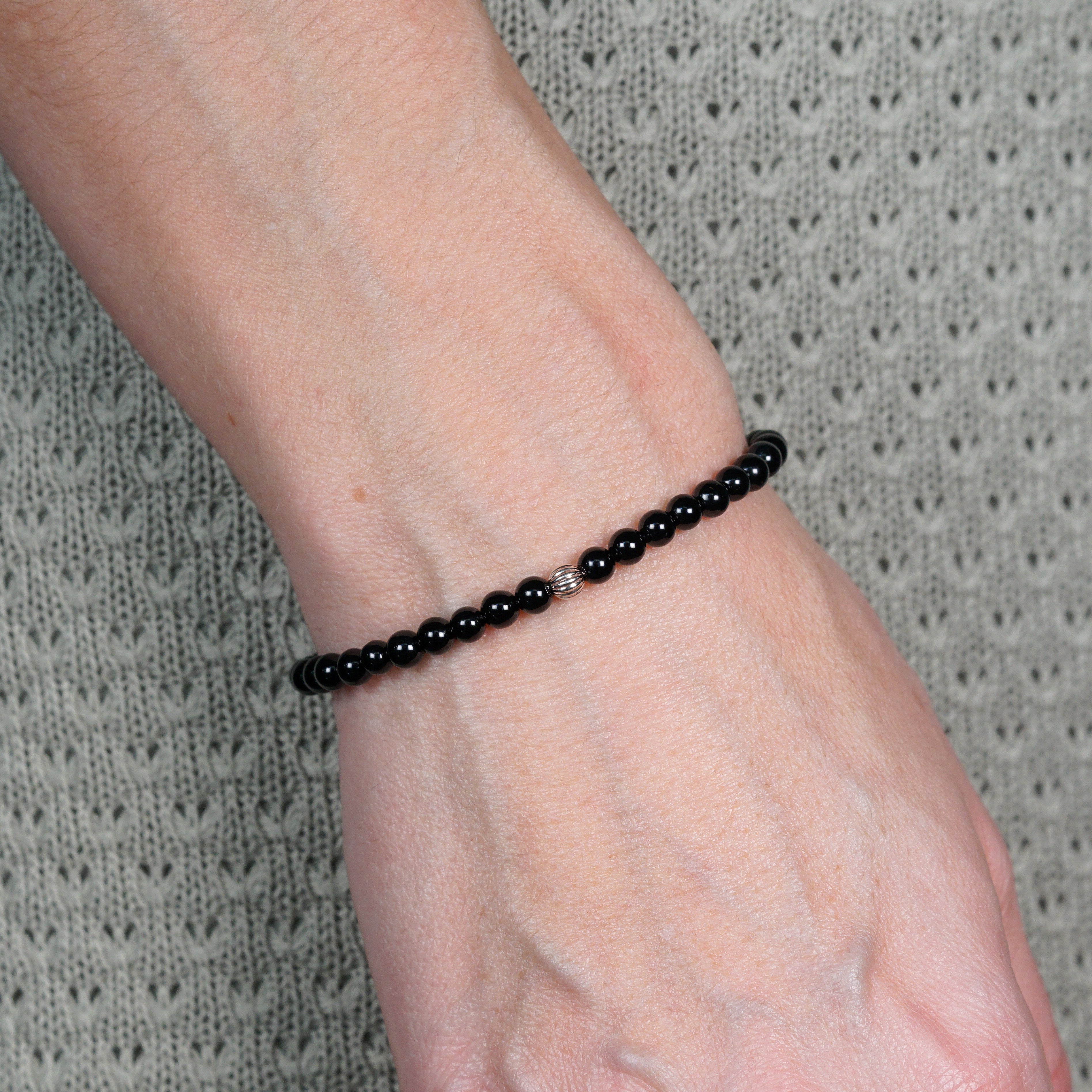 Refined Slim Bracelet | Onyx & Sterling Silver