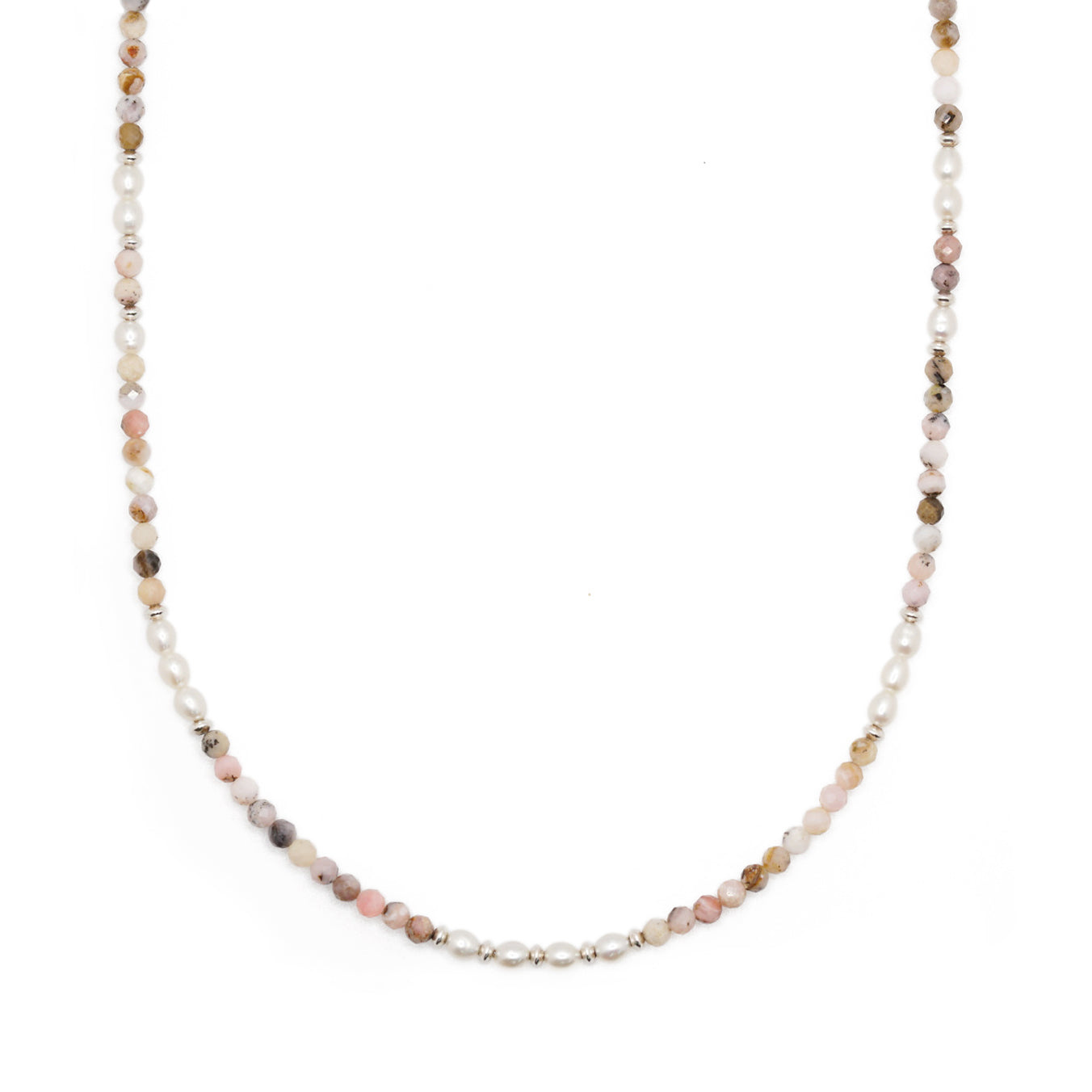 Cala Rosa Necklace | Pink Opal, Pearls & Sterling Silver