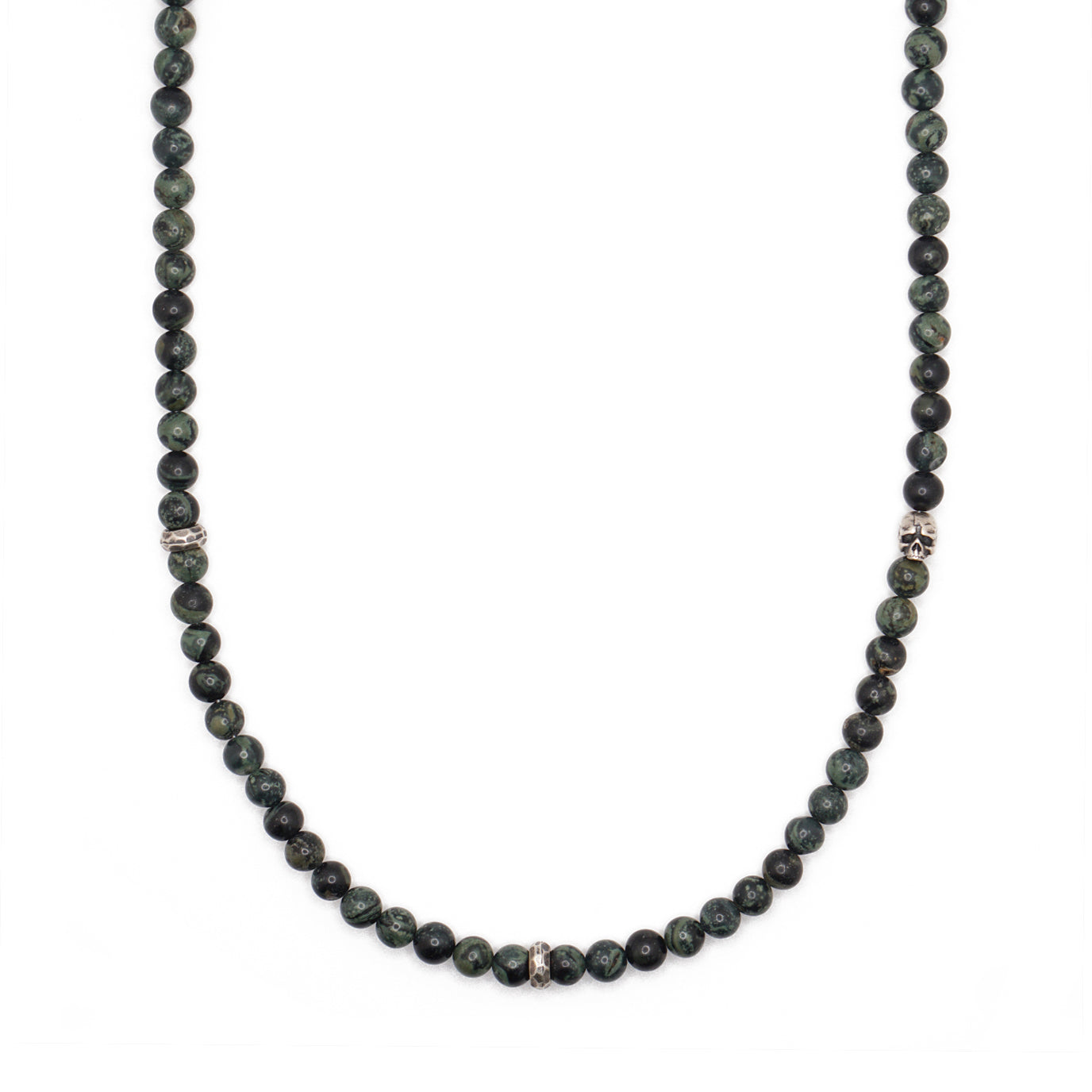 Outlander Necklace | Jasper, Skull & Sterling Silver