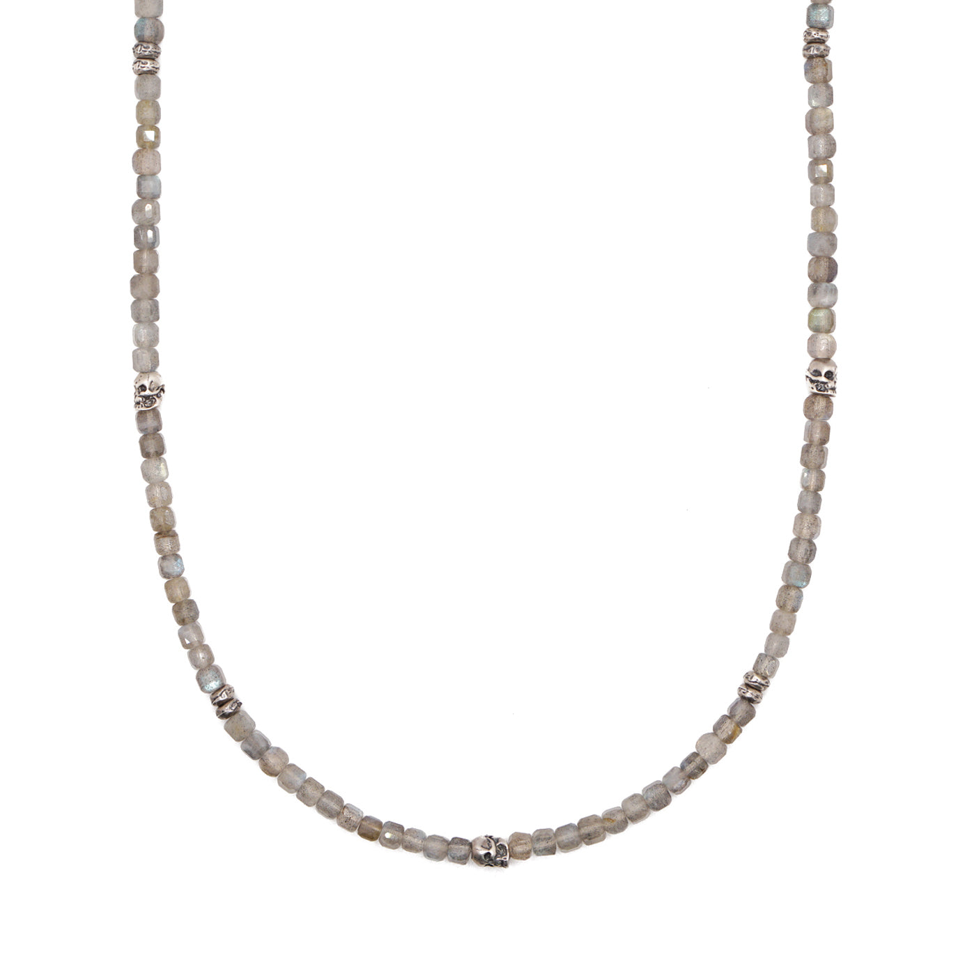 Phantom Ice Necklace | Labradorite, Skulls & Sterling Silver
