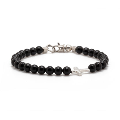 Onyx & Cross | Sterling Silver | 6mm