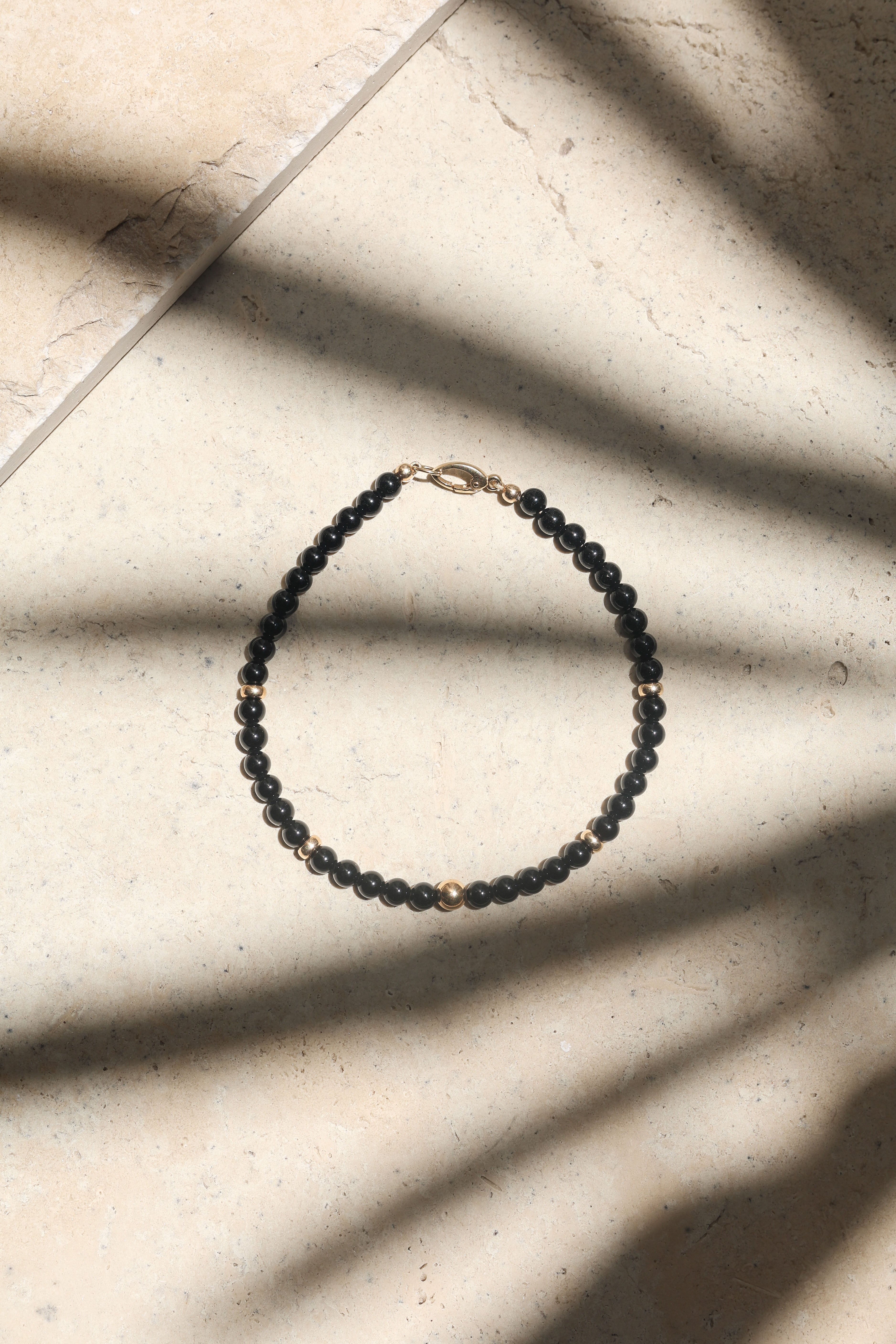 Aurum Bracelet | Onyx & 14K Gold