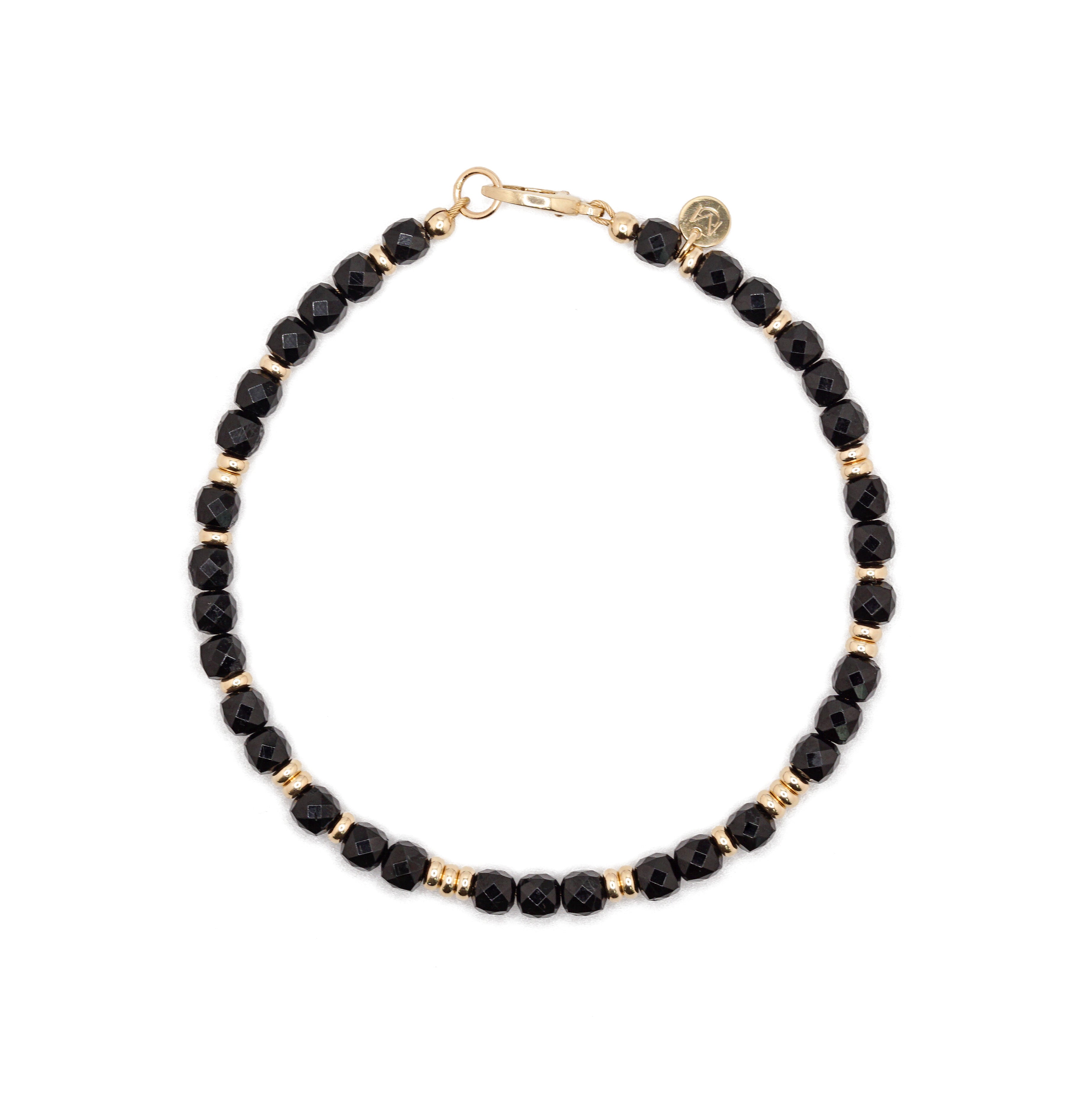 Axis Bracelet | Black Tourmaline & 14K Gold
