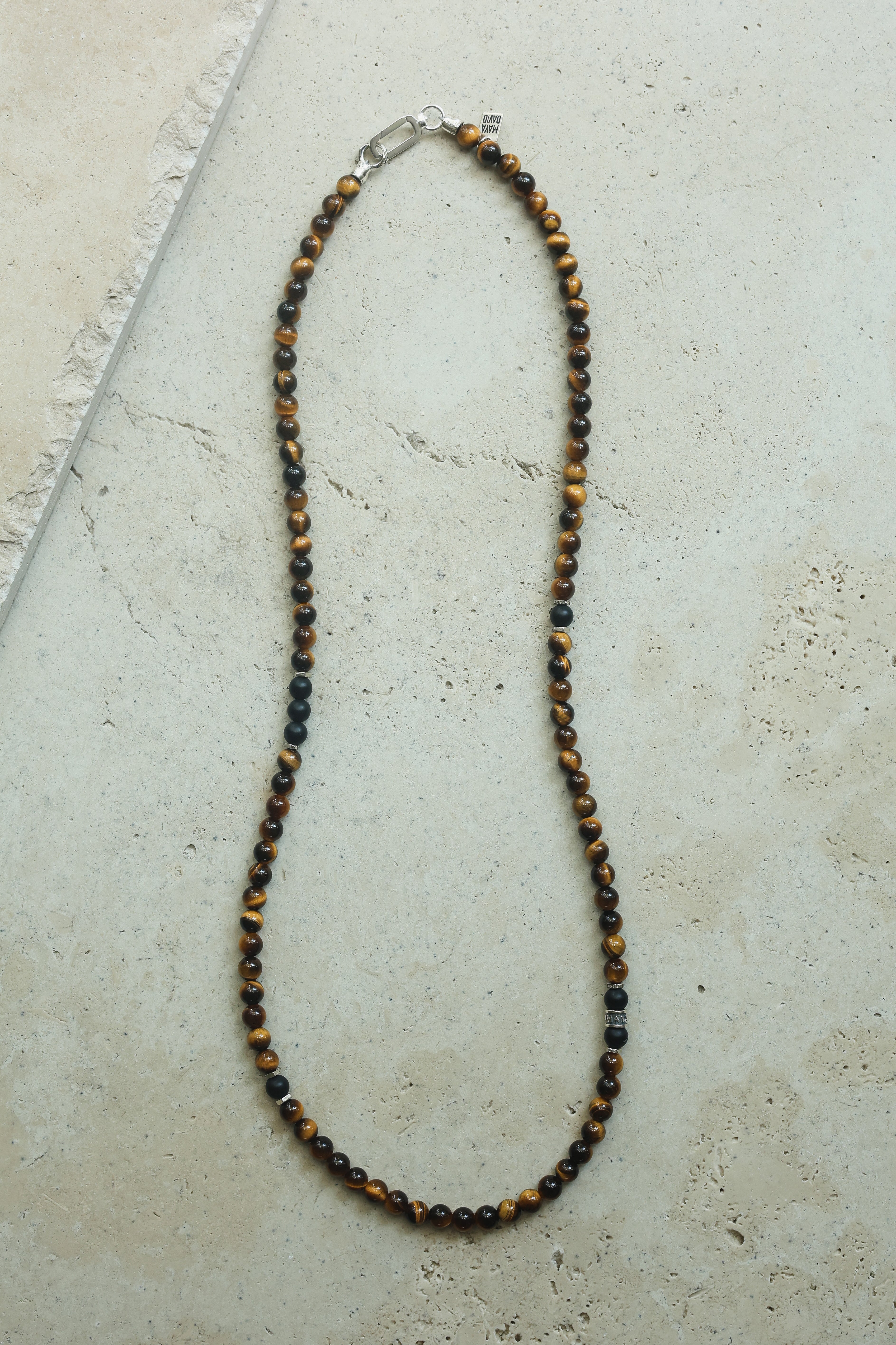 Guardian Necklace | Tiger's Eye, Onyx & Sterling Silver