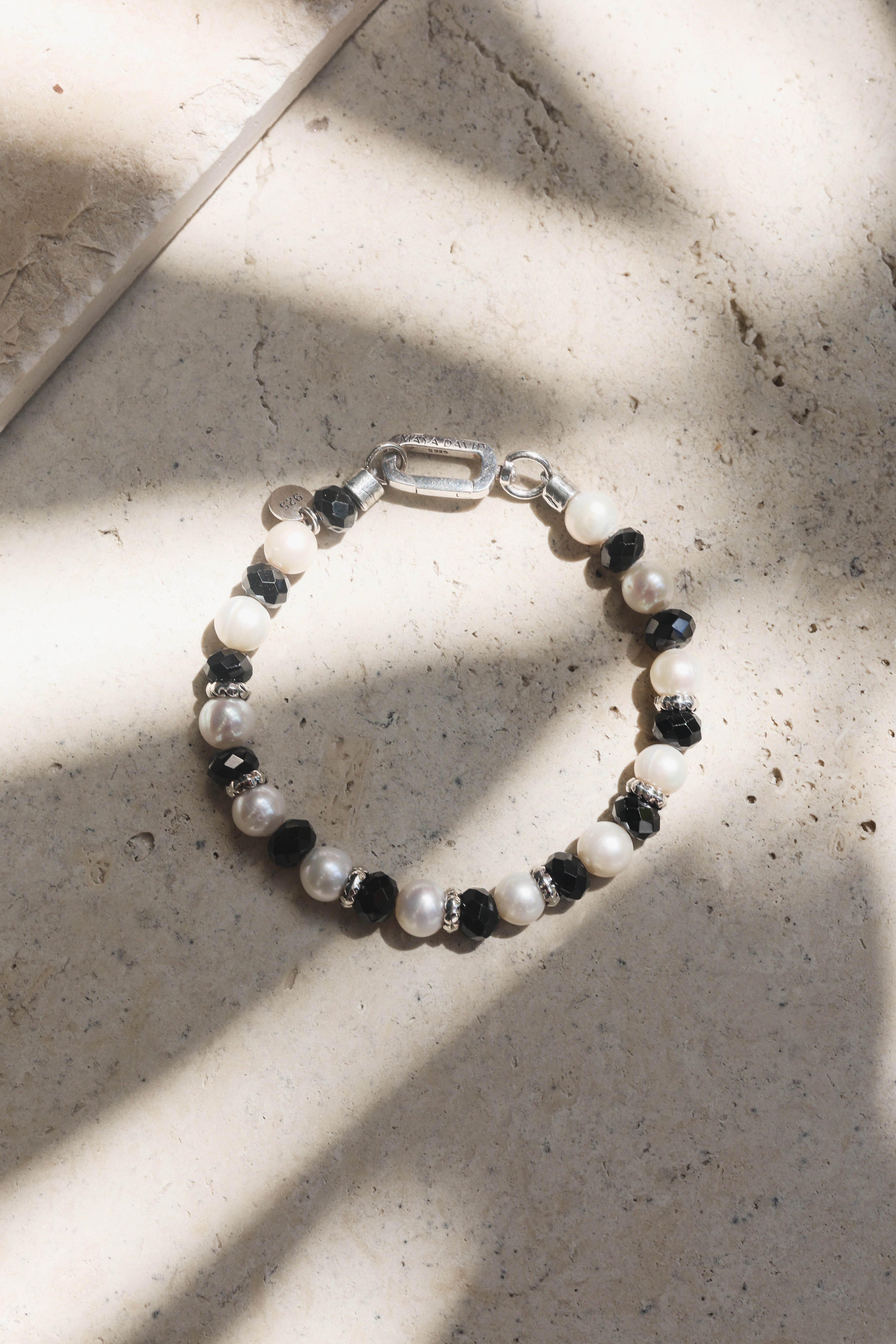 Noire Bracelet | Black Spinel, Pearls & Sterling Silver