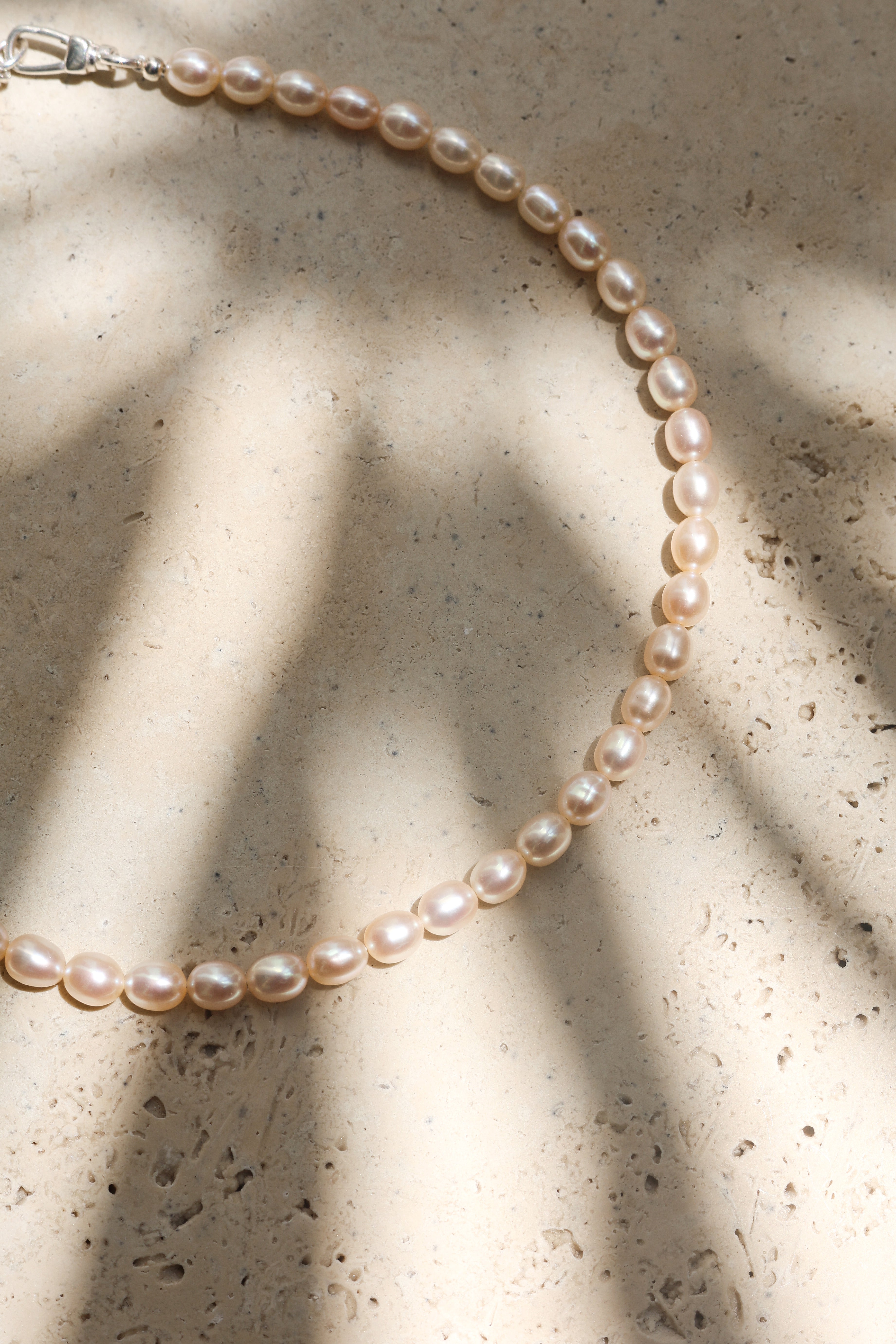 Peach Pearl Necklace | Sterling Silver