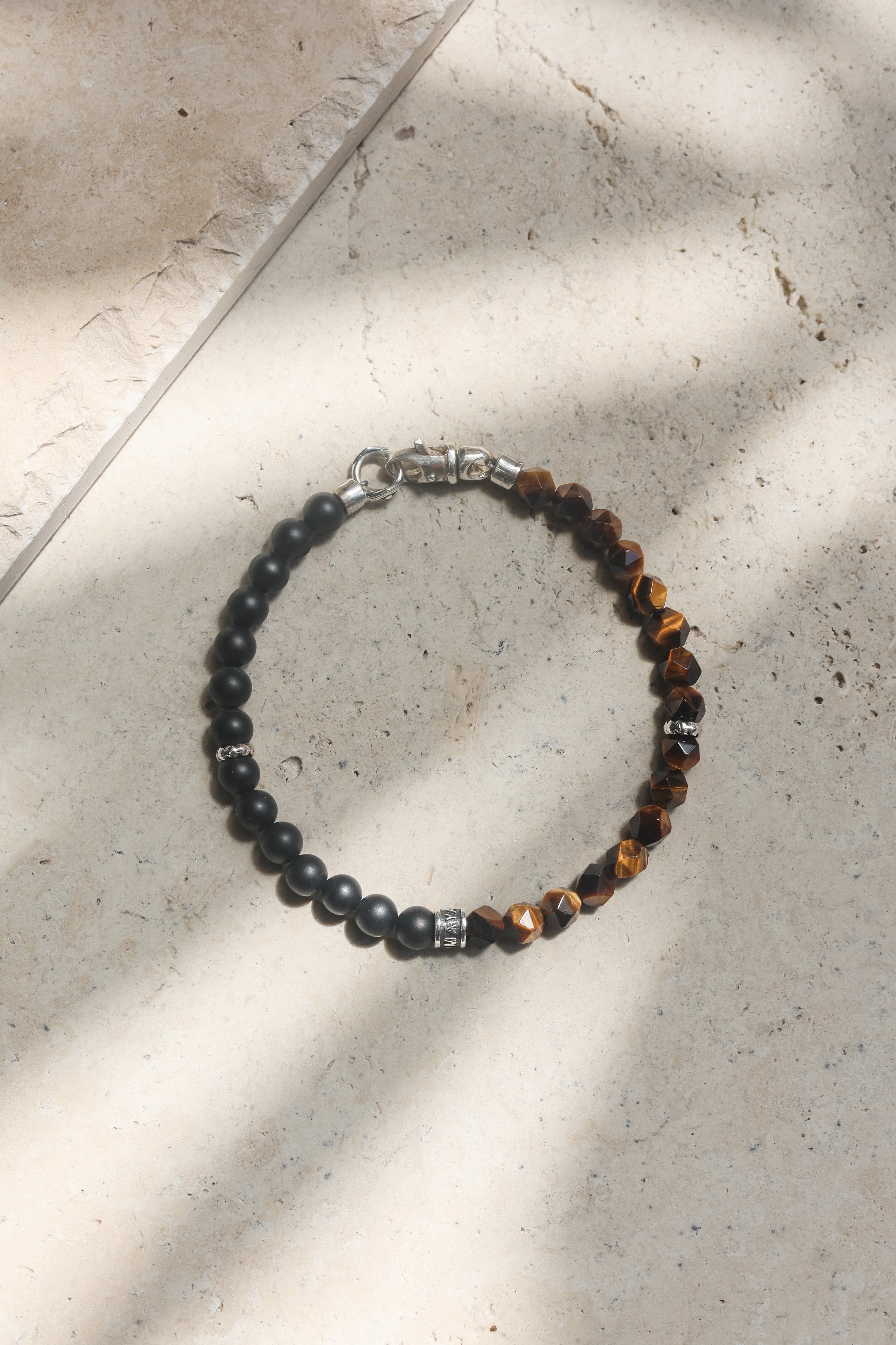 Waypoint Bracelet | Tiger's Eye, Onyx & Sterling Silver